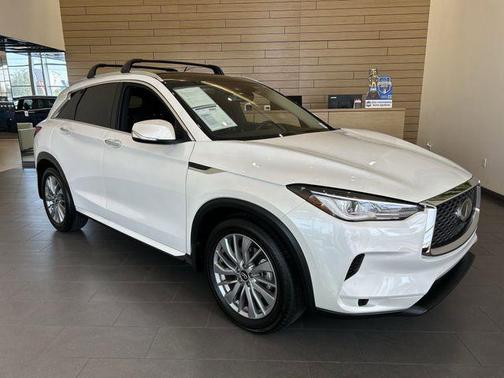 Radiant White 2025 INFINITI QX50 Luxe AWD