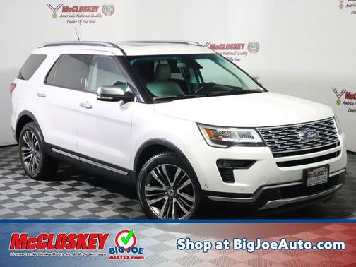 White Platinum Clearcoat Metallic 2018 Ford Explorer Platinum