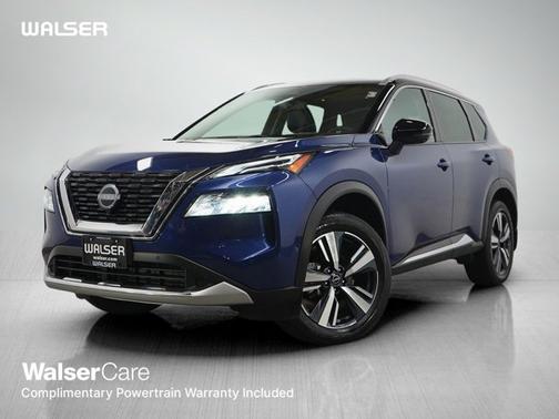 Caspian Blue Metallic/Super Black 2023 Nissan Rogue Platinum