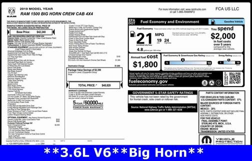 2019 RAM 1500 Big Horn