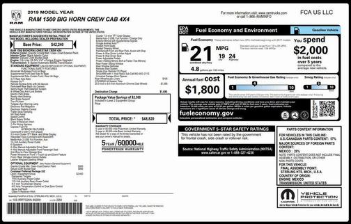 2019 RAM 1500 Big Horn