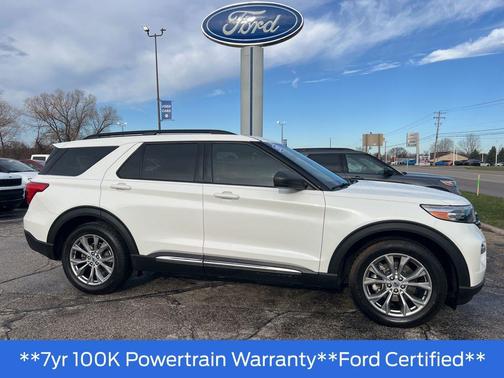 Star White Metallic Tri-Coat 2021 Ford Explorer XLT