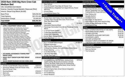 2020 RAM 2500 Big Horn Crew Cab 4X4 6'4' Box