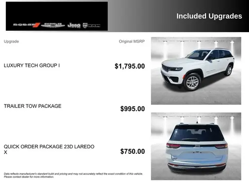 White 2025 Jeep Grand Cherokee Laredo X