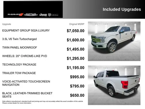 White 2019 Ford F-150 Lariat