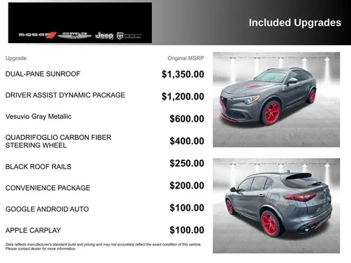 Gray 2018 Alfa Romeo Stelvio Quadrifoglio