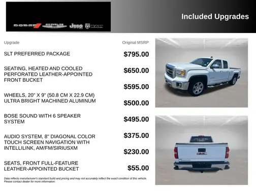 White 2015 GMC Sierra 1500 SLT