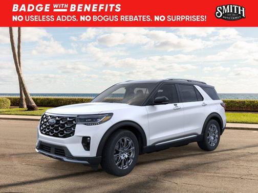 Star White Metallic Tri-Coat 2026 Ford Explorer Platinum
