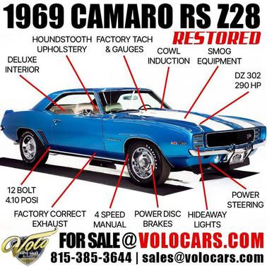 Lemans Blue 1969 Chevrolet Camaro RS