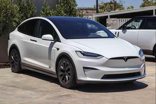 Pearl White Multi-Coat 2022 Tesla Model X Plaid Tri Motor All-Wheel Drive