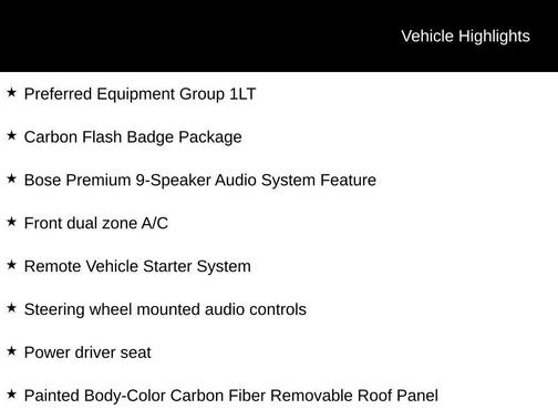 Black 2016 Chevrolet Corvette Stingray Z51