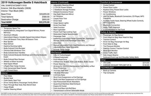 2019 Volkswagen Beetle 2.0T S