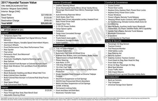 Mojave Sand 2017 Hyundai TUCSON Value
