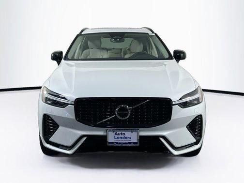 Crystal White Metallic 2025 Volvo XC60 Plug-In Hybrid Core, T8 AWD Electric/Gasoline, Dark