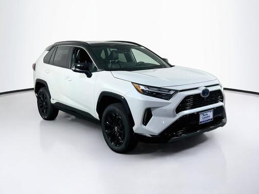 Wind Chill Pearl/Midnight Black Metallic 2024 Toyota RAV4 Hybrid SE