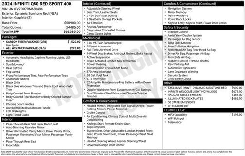 2024 INFINITI Q50 3.0t RED SPORT 400