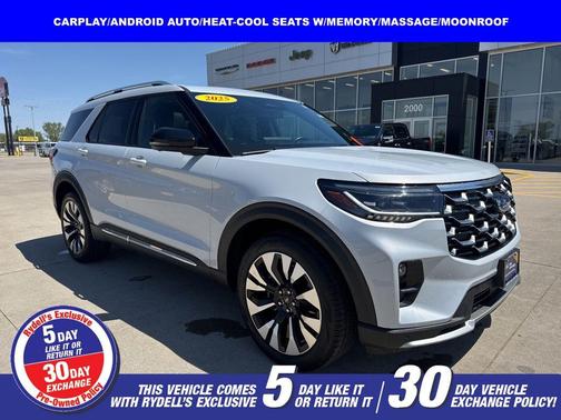 White Metallic 2025 Ford Explorer Platinum
