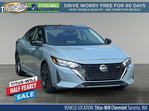 Atlantic Gray Metallic/Super Black 2025 Nissan Sentra SR