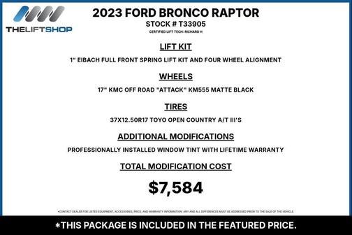 Shadow Black 2023 Ford Bronco Raptor