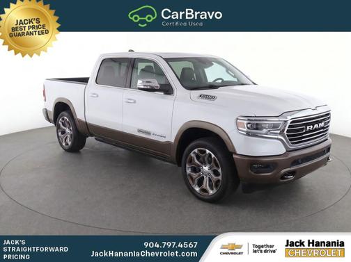 Ivory White Tri-Coat Pearlcoat 2021 RAM 1500 Longhorn