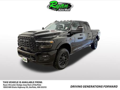 Diamond Black Crystal Pearlcoat 2026 RAM 3500 Limited Mega Cab 4x4 6'4' Box