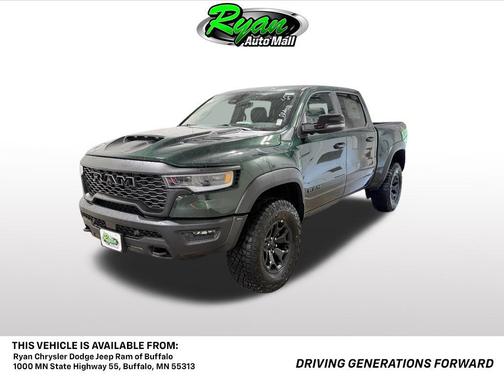Serrano Green Metallic 2026 RAM 1500 RHO Crew Cab 4x4 5'7' Box