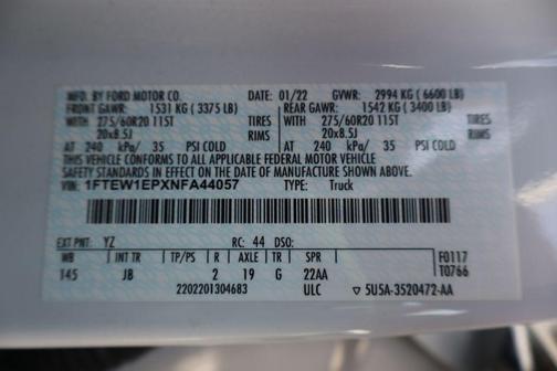 Oxford White 2022 Ford F-150 XL