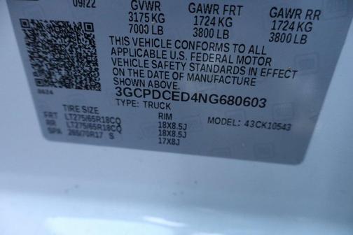 2022 Chevrolet Silverado 1500 Custom Trail Boss