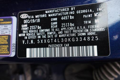 Horizon Blue 2019 Kia Optima S