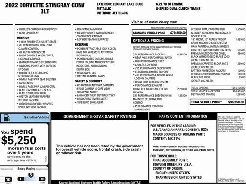 2022 Chevrolet Corvette Stingray w/3LT