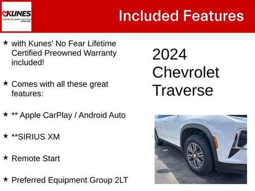 Summit White 2024 Chevrolet Traverse LT