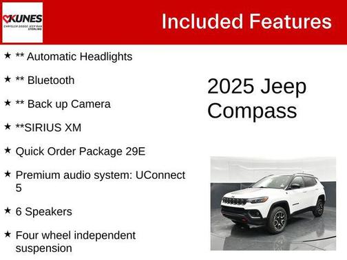 Bright White Clearcoat 2025 Jeep Compass Trailhawk