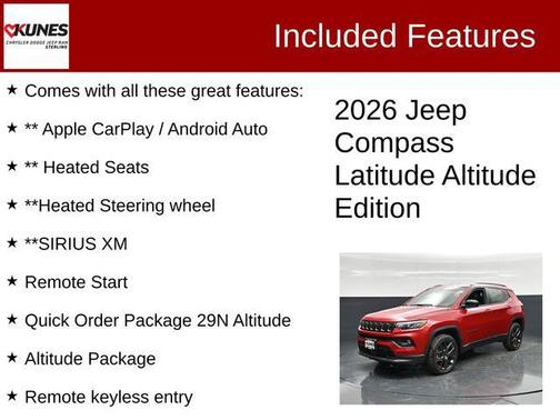 Red Hot Pearlcoat 2026 Jeep Compass Latitude