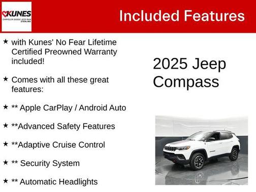 Bright White Clearcoat 2025 Jeep Compass Trailhawk