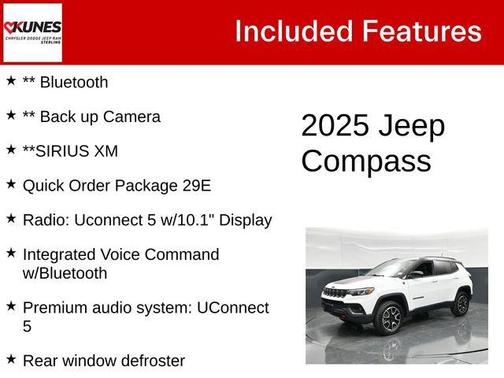 Bright White Clearcoat 2025 Jeep Compass Trailhawk