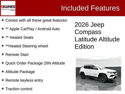 Bright White Clearcoat 2026 Jeep Compass Latitude