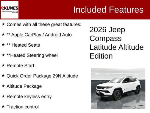 Bright White Clearcoat 2026 Jeep Compass Latitude