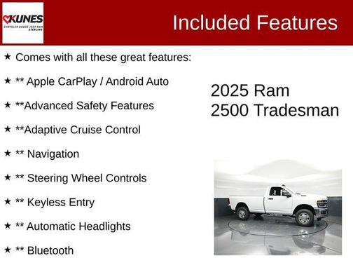 Bright White Clearcoat 2025 RAM 2500 Tradesman Regular Cab 4x4 8' Box