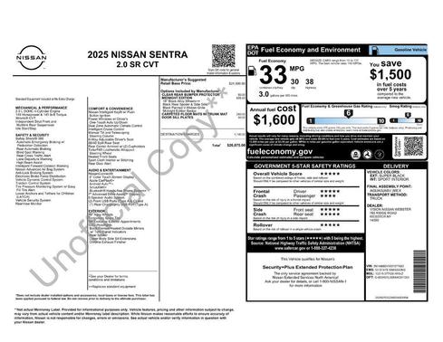 2025 Nissan Sentra SR