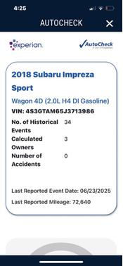 2018 Subaru Impreza 2.0i Sport
