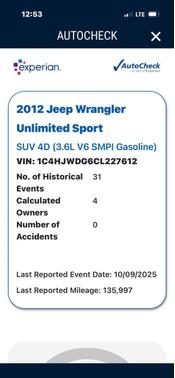 2012 Jeep Wrangler Unlimited Sport