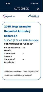2015 Jeep Wrangler Unlimited Sahara