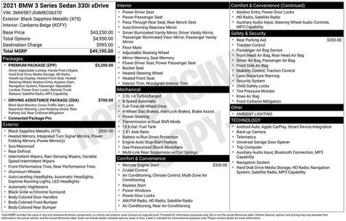 Black Sapphire Metallic 2021 BMW 330 xDrive