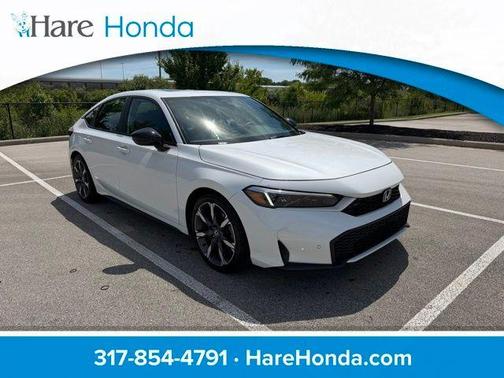 Platinum White Pearl 2025 Honda Civic Hybrid Sport Touring