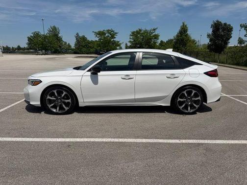 Platinum White Pearl 2025 Honda Civic Hybrid Sport Touring