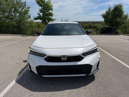 Platinum White Pearl 2025 Honda Civic Hybrid Sport Touring