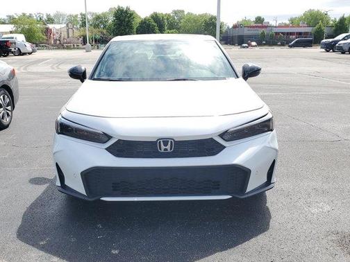 Platinum White Pearl 2025 Honda Civic Hybrid Sport Touring