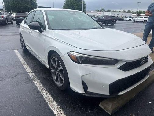 Platinum White Pearl 2025 Honda Civic Hybrid Sport Touring