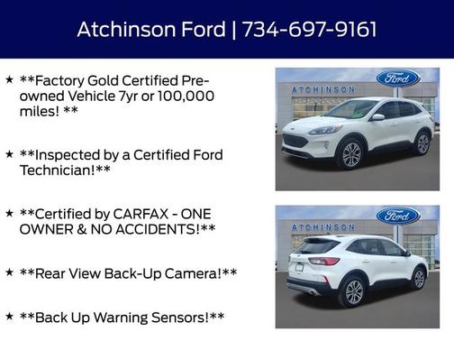 STAR WHITE METALLIC TRI-COA 2022 Ford Escape SEL