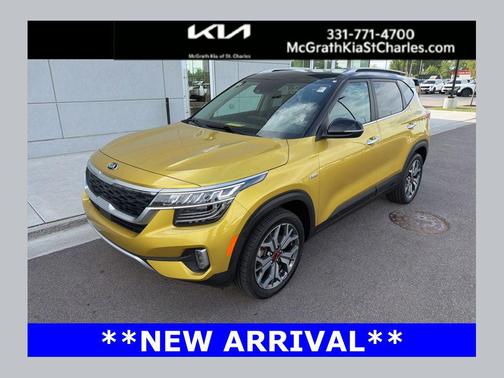 Starbright Yellow/Black Roof 2021 Kia Seltos SX Turbo